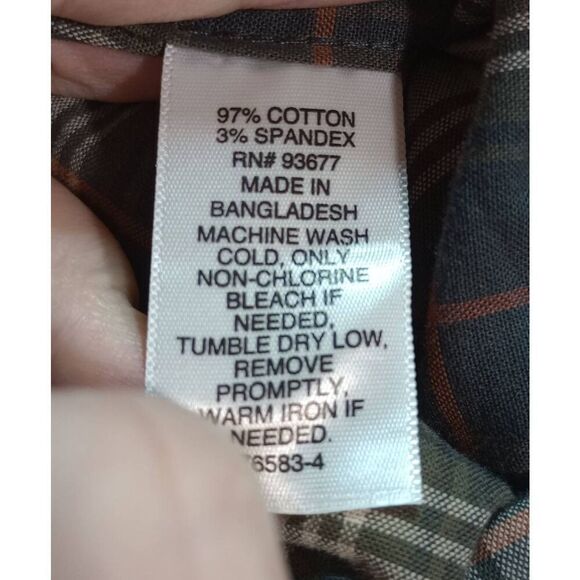 Mutual Weave Shirt Men's 3xl Tall Navy Tan Button Front Long Sleeve - Picture 7 of 8